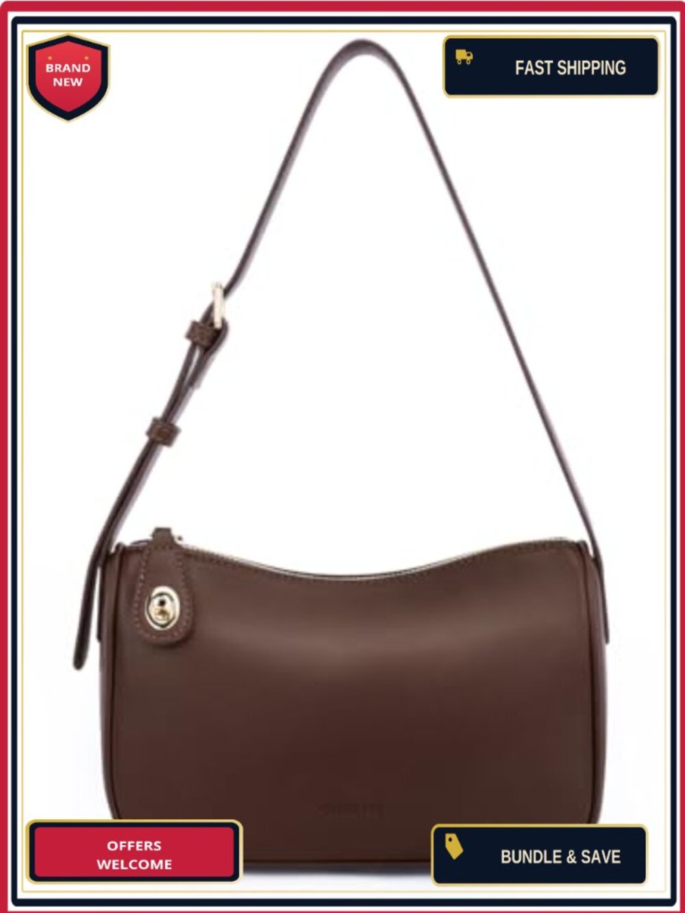 CHOLISS RFID Anti-Theft Crossbody Bag Vegan Leather Zipper Purse